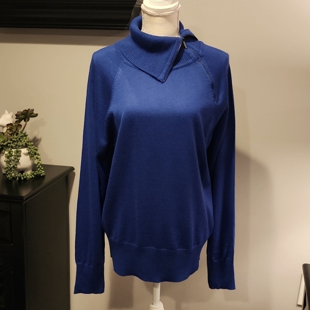 Calvin Klein sweater zipper neck royal blue size XL